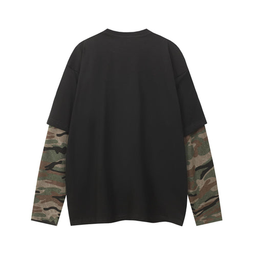 Camouflage fake two hoodies