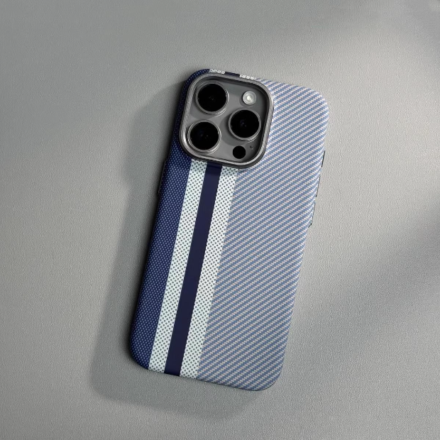 Suitable for iPhone 15 ProMax phone case Kevlar pattern magnetic hard case 14 carbon fiber pattern anti drop protective case