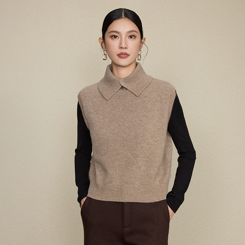 Collar standing collar vest woman