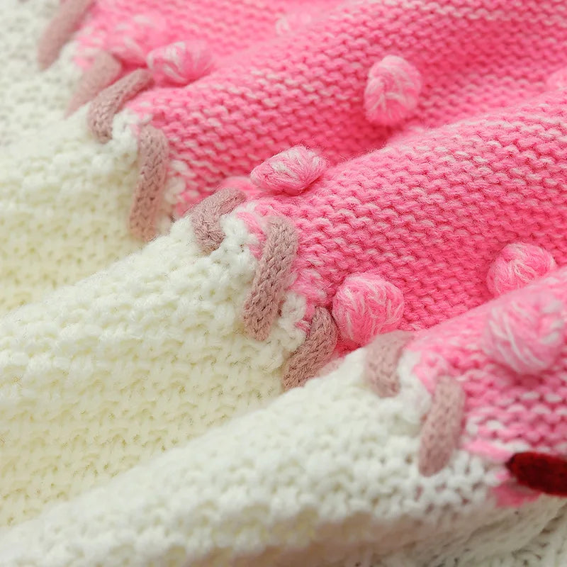 Crew Neck Color Block Sweater Pink Knit Pullover Long Sleeve Jumpers Knitwear Tops Autumn/Winter New in Woman Clothing